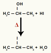 Equação de formação do 2-iodo-propano e água