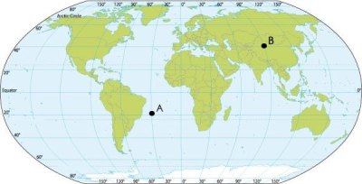 Mapa com as latitudes e longitudes do planeta