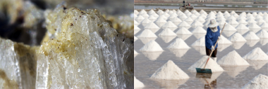 O sal-gema e a evaporação da água dos mares em salinas são as principais formas de obtenção do sal