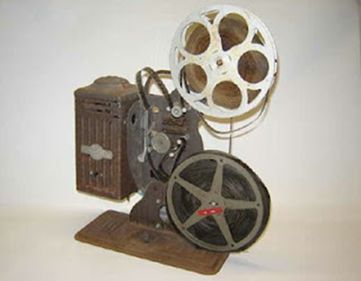 O projetor oferece uma imagem ampliada das cenas que estão gravadas no filme