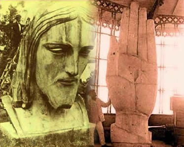 Algumas imagens que remontam o delicado processo de execução da estátua do Cristo Redentor.