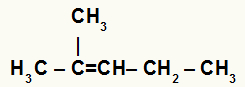 Fórmula estrutural do 2-metil-pent-2-eno