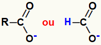 Exemplo geral de um ânion formado a partir do ácido carboxílico