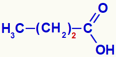 Fórmula estrutural do ácido butírico
