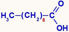 Fórmula estrutural do ácido cáprico