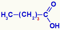 Fórmula estrutural do ácido valérico