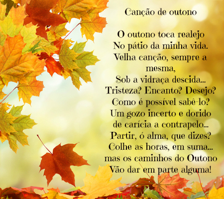 O poema Canção de outono foi publicado originalmente no livro Poemas, de 1946