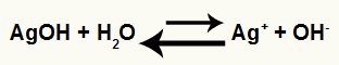 Equação indicando a prevalência da reação inversa por ser um eletrólito fraco