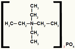 Fórmula estrutural de um sal de amônio com radicais iguais